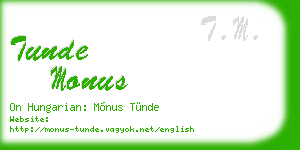 tunde monus business card